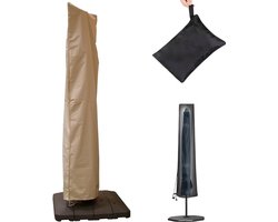 Parasolhoes - 190×50×30cm - Met Rits, Trekkoord En Opberghoes - Weersbestendige Parasolhoes - Beschermhoes Parasol - Universeel - Geschikt Voor Zweefparasol En Staande Parasol - Khaki