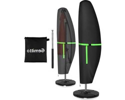 Parasolhoes 2 tot 4 m - Beschermhoes voor grote parasol - Weerbestendig en UV-bestendig - Wind- en sneeuwbestendig - Outdoor - Zonnescherm (420D) Parasolhoes