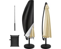 Parasolhoes - 265 x 40/70/50 cm - Met Rits en Stok - Oxford 210D - Waterdichte / Stofdicht / Weerbestendig - Met Rits, Trekkoord En Opberghoes - Voor Tuin, Strand, Balkon