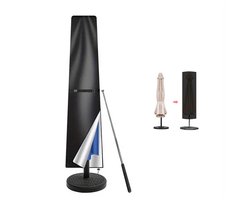 Parasolhoes - Parasolhoes voor Zweefparasol - Tot 190 cm - Waterdicht - Oxford - Met Telescopische Stang - Weerbestendig Robuust - met Rits en Stok - Geschikt Voor Tuin, Strand, Balkon - Zwart