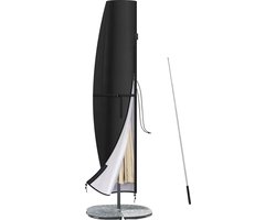 Parasolhoes Staande Parasol - Beschermhoes Zweefparasol - Weerbestendige Hoes met Ritssluiting - Duurzame Bescherming voor Buitenparasols - Inclusief Opbergtas - Geschikt voor Zwevende Parasols - Zwart - 210 x 45/72/40 cm