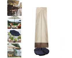 Parasolhoes - Waterdicht Afdekhoes - Parapluhoes - Hoes Voor Hangparasol - 190*50*30cm - Parasolhoes waterdicht - Inclusief Opberghoes - Beige en bruin - Oxfordstof