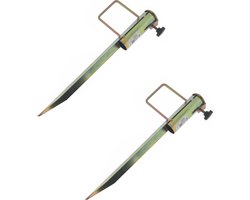 Parasolhouder - 2x - metaal - parasolboren - 45 cm - parasolvoet