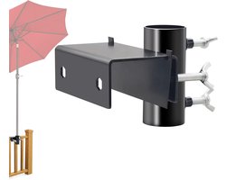 Parasolhouder - balkonleuning - universele parasolhouder voor balkon - metaal, balkonhouder voor parasols - balkon, parasolhouder - flexibele montage, voor tuin, terras, dek