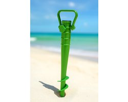 Parasolhouder met Grondboor – Parasolstandaard voor Strand & Tuin – Stevige Parasolvoet met Schroef – Geschikt voor Zand & Aarde – Lichtgewicht & Draagbaar