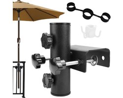 Parasolhouder - Parasolklem balkon - Parasolklem - Balkonklem - Balkon Parasol Houder - Verstelbaar - Parasolvoet - Zonnescherm Houder - Balkonparasol Klem - Gemakkelijk te installeren - 23-38mm