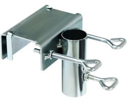 Parasolklem - Parasolhouder - Parasolvoeten - staal - zilver - Geen Parasolvoet Nodig - Paraplu Deck Mount Bracket - voor Stokdiameter 38mm - voor balkon Reling, Hekken