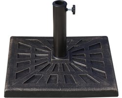 Parasolstandaard 15 kg – hars brons – geschikt voor 38 mm en 48 mm stok – 47 x 47 x 32 cm