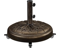 Parasolstandaard Brons met wielen, diameter 50,6 cm, stabiele parasolhouder voor parasolstangen van 34/38/48 mm, voor tuin/balkon/strand