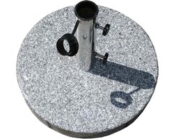 Parasolstandaard Graniet - Parasolvoet - Terras Stabiliseren - Massieve Steen - 45x45x35 cm - Grijs Zwart