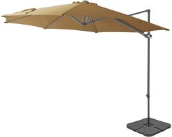 Parasolstandaard Kruisvoet - Draagbare Voet - Terras Beschermen - Verstelbaar Gewicht - 50 x 50 cm - Taupe