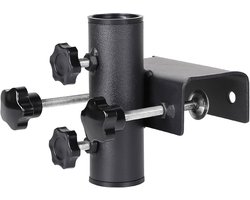 Parasolstandaard, robuuste parasolstandaard voor balkon, tuinhek, terras, klembereik (20 mm-63 mm), diameter parasol (23 mm-38 mm) (zwart)