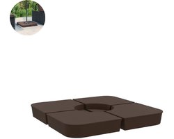 Parasoltegels – Vulbare Parasoltegels - Voor kruisvoet – 50x50cm - Inhoud 25L – 4 stuks voor zweefparasol - Bruin
