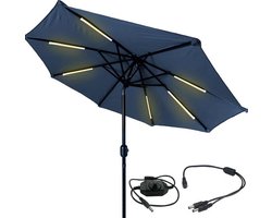 Parasolverlichting led strip set op batterij - 6 led strips - Parasol lamp - Warm wit licht