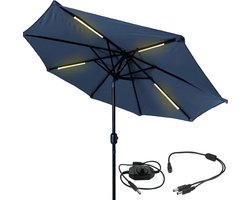 Parasolverlichting led strip set op stroom - 4 led strips - Parasol lamp - Warm wit licht