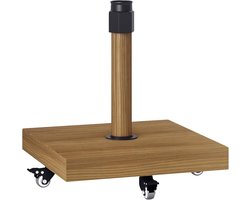Parasolvoet Beton - Voet voor Parasol - Stabiele Parasol - Met Wielen en Rem - 45x45x48 cm - Natuurlijk