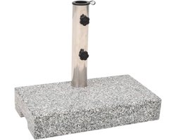Parasolvoet Graniet - Parasolhouder Steen - Parasol Stabiliseren - Massieve Granieten Basis - 25 kg - Grijs