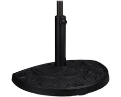 parasolvoet halfrond - voor 34-50 mm stokken - met adapter zwart