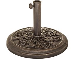 Parasolvoet Hars - Rotan Effect - Stabiele Parasol - Weerbestendig Materiaal - 40cm Diameter - Brons