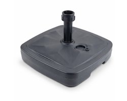 Parasolvoet Kunststof 12L – Vierkant 40x40 cm – Grijze Parasolstandaard voor Ø1,8-3 cm Parasolstok