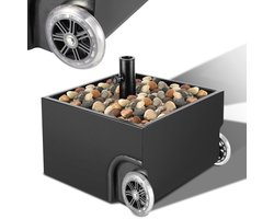 Parasolvoet - Met 2 zwielen - max.65kg - 2in1 - Plantbak en parasolvoet gecombineerd - Vulbaar zand en stenen