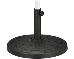 Parasolvoet met gietijzeren look - Geschikt voor parasolstokken van 38-50 mm Ø - 50 cm - Tuin en balkon - Groen/zwart Parasolvoet