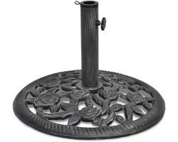 Parasolvoet Rond - Buitenvoet Stabilisator - Terras Bescherming - Gietijzeren Basis - 48x32.5 cm - Zwart Groen