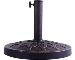 Parasolvoet Rond - Parasolhouder Stabiliteit - Buiten Zomer - Hars Met Patroon - 45x45x33 cm - Brons