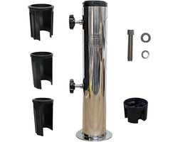 Parasolvoet RVS standbuis vervangende houder voor granieten betonnen gietstandaard - vastzetschroeven reducties schroefschijven inzetstuk Parasolvoet