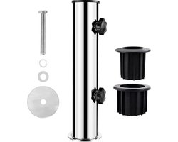 Parasolvoet staande buizen - universele houder voor balkon - instelbaar met 3 pvc-reduceringsringen (diameter 32/40/50 mm) - graniet parasolvloeren. parasolvoet