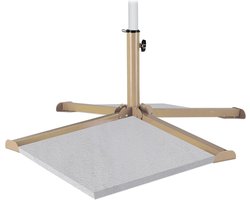 Parasolvoet tegels 40x40 cm inklapbaar kruisvoet 25-35 mm bruin - Tuinaccessoires strandparasol parasolvoet