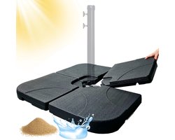 Parasolvoet Vulbaar 50x50cm - Parasoltegels voor Kruisvoet - Parasolvoeten Zweefparasol - Parasolhouder - Zwart - Silvergear