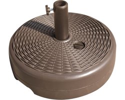 Parasolvoet Vulbaar - Voet Parasol - Terras Stabiliseren - Rotan Patroon - 45.5 cm - Messing