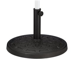 Parasolvoet Zware Gietijzeren Look Standaard - Geschikt voor Parasolstokken Ø 38-50 mm - 50 cm - Tuin Balkon Zwart parasolvoet