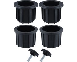 Parasolvoeten - 6 stuks - Accessoires voor patioparasolstandaards - Montage voor buitenparasolpaal - Draaiknop voor parasolstandaard - Vervanging voor rechte paal voor parasolstandaard - Geschikt voor patiotafels en balkons - Zwart
