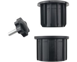 Parasolvoetgatpluggen - Set van 3 - Vervangende stabilisator voor parasolvoet - Gat voor kunststof buis - Gat voor parasolhoes - Geschikt voor parasols en strandparasols - Zwart