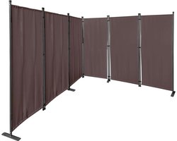 Paravent 6-delig - Scheidingswand Tuin Balkon - Privacy Creëren - Lichtecht Wasbaar - 340x165cm - Taupe