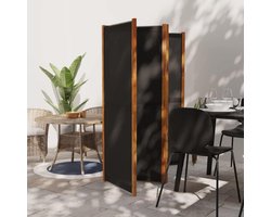 Paravent met panelen - Ruimteverdeler - Privacy creëren - Waterafstotend textiel - 280 x 180 cm - Zwart
