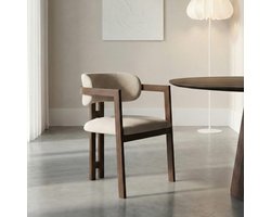 Parexio® - Enzo Eetkamerstoelen - Set van 4 - Taupe - Linnen Stof - Luxe Gestoffeerde Zitting - Industrieel Design - Metalen Poten - Stoel
