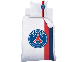 Paris Saint Germain Dekbedovertrek Retro White - Eenpersoons - 140 x 200 cm - Katoen