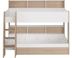 Parisot Stapelbed Shelter - Wit Eik - met bedlade en 2 Koudschuimmatrassen