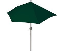Parla halfronde parasol, balkonparasol, UV 50+ polyester/aluminium 3kg ~ 270cm groen zonder voet