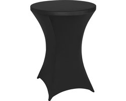 Partizzle 1x Luxe Statafelrok - ∅80-85x110 cm - Kreukvrij, Extra Dik & Sterk - Stretch Statafelhoes - Koningsdag Feest Artikelen Versiering - Statafel Partytafel Tafelrok - Zwart
