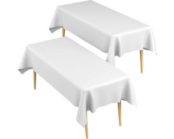 Partizzle 2x Plastic Wegwerp Tafelkleed - Bride to be Versiering - Kerst Bruiloft Huwelijk Decoratie - Verjaardag - Wit - 274 x 137 cm