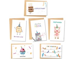 Partizzle 36x Leuke Verjaardagskaarten met Envelop Set - Wenskaarten Versturen - Verjaardag Ansichtkaarten - 15x10 cm - Nederlands / Watercolor Bliss