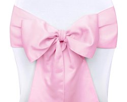 Party-Decoration Stoel strikken satijn Pink - 10 stuks - 2,75 meter lang