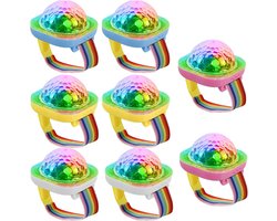 Partybal polslamp, 8-delige LED-podiumlamp, dansvloer polslamp, oplaadbaar via USB, met zuignap, geschikt als autofeestversiering.