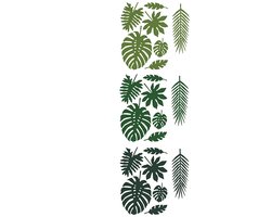 PARTYDECO - 21 tropische papieren bladeren Hawaï 40 cm decoratief van karton