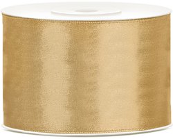 PARTYDECO - Gouden satijnen lint 25 m