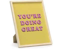 Partydeco - Houten Frame - You're Doing Great - 30 x 40 cm